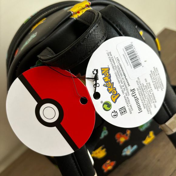Loungefly x Pokemon Starters Mini Backpack Black - Picture 7 of 11